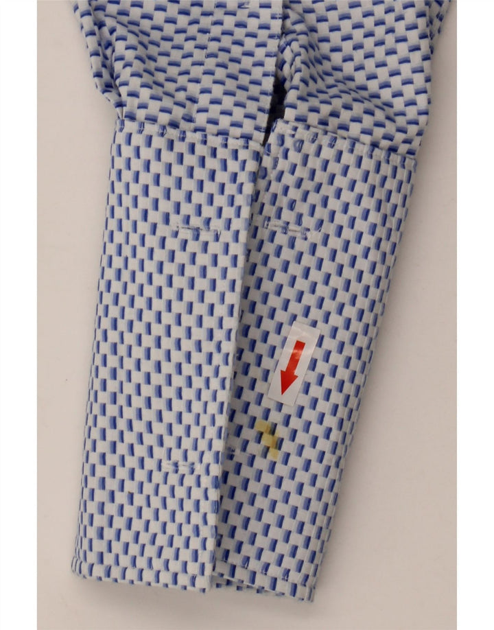 Męska koszula formalna Yves Saint Laurent Średni niebieski, geometryczny, bawełniany