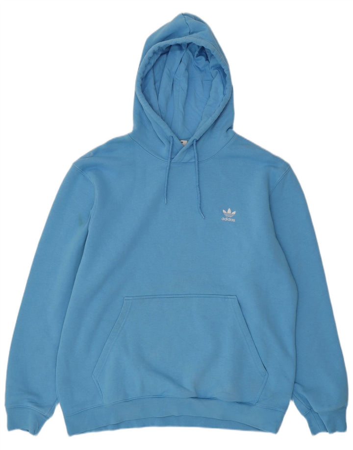 Męska bluza z kapturem ADIDAS XL, niebieska, bawełniana
