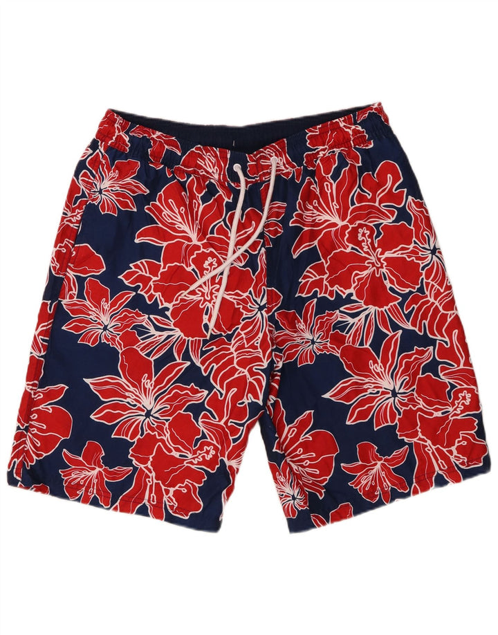 Męskie spodenki kąpielowe Marks & Spencer, średni granatowy, kwiatowy poliester