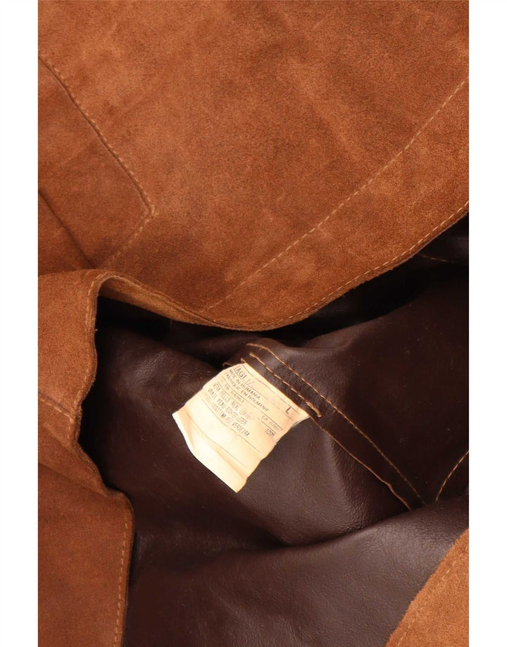 Vintage damska kurtka skórzana UK 16 Large Brown