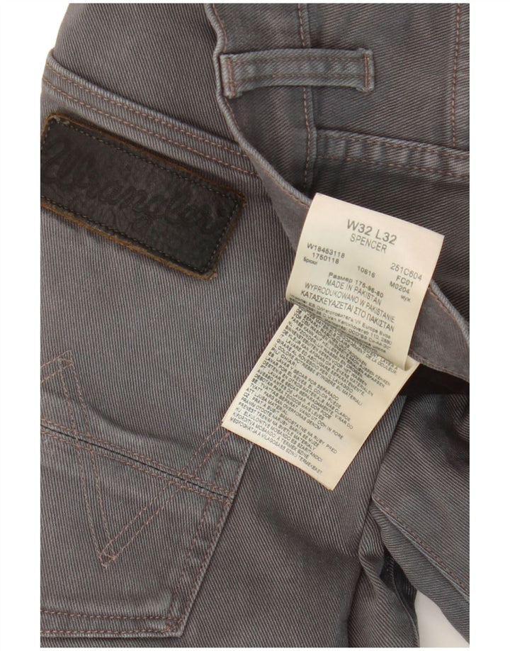WRANGLER Męskie proste dżinsy Spencer W32 L32 Szara bawełna