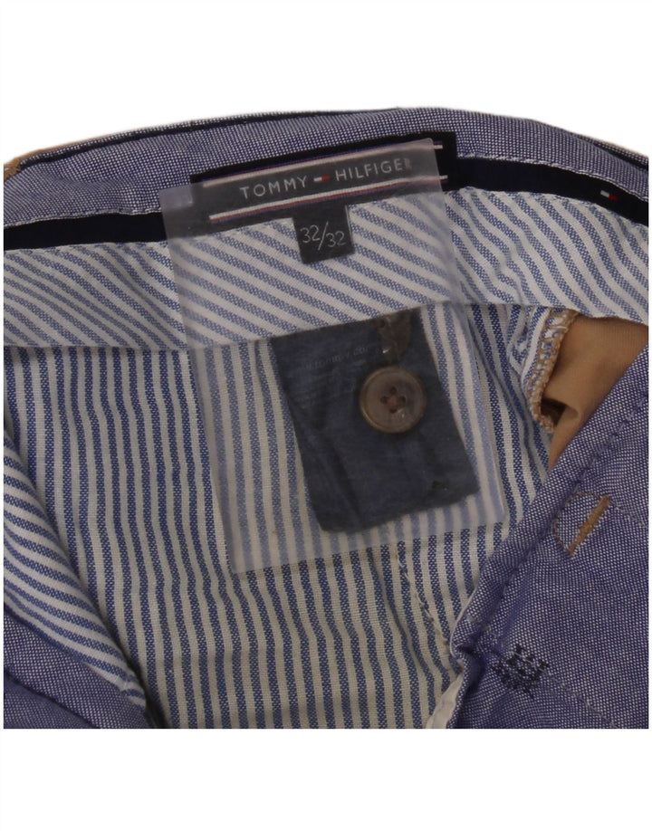 Damskie proste spodnie chino TOMMY HILFIGER W32 L32 beżowa bawełna