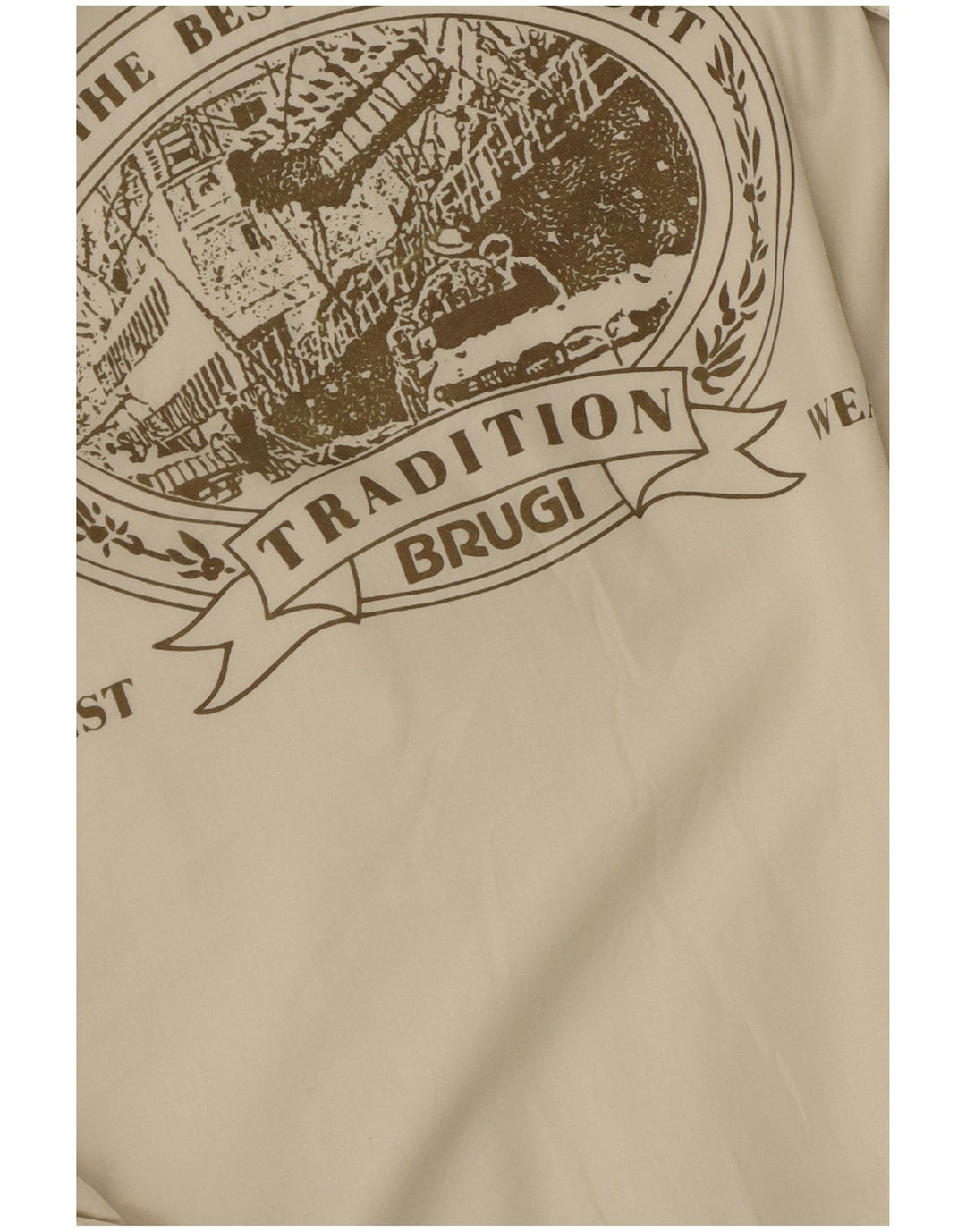 Męska kurtka wiatrówka z kapturem Brugi UK 40, duża, beżowa