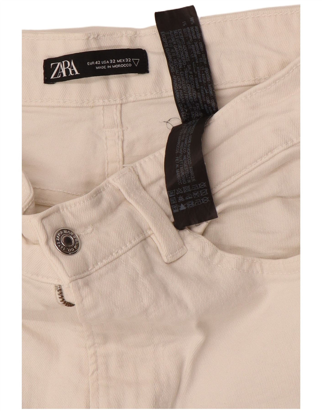 Męskie jeansy slim fit ZARA EU 42 Large W32 L28 Biała bawełna