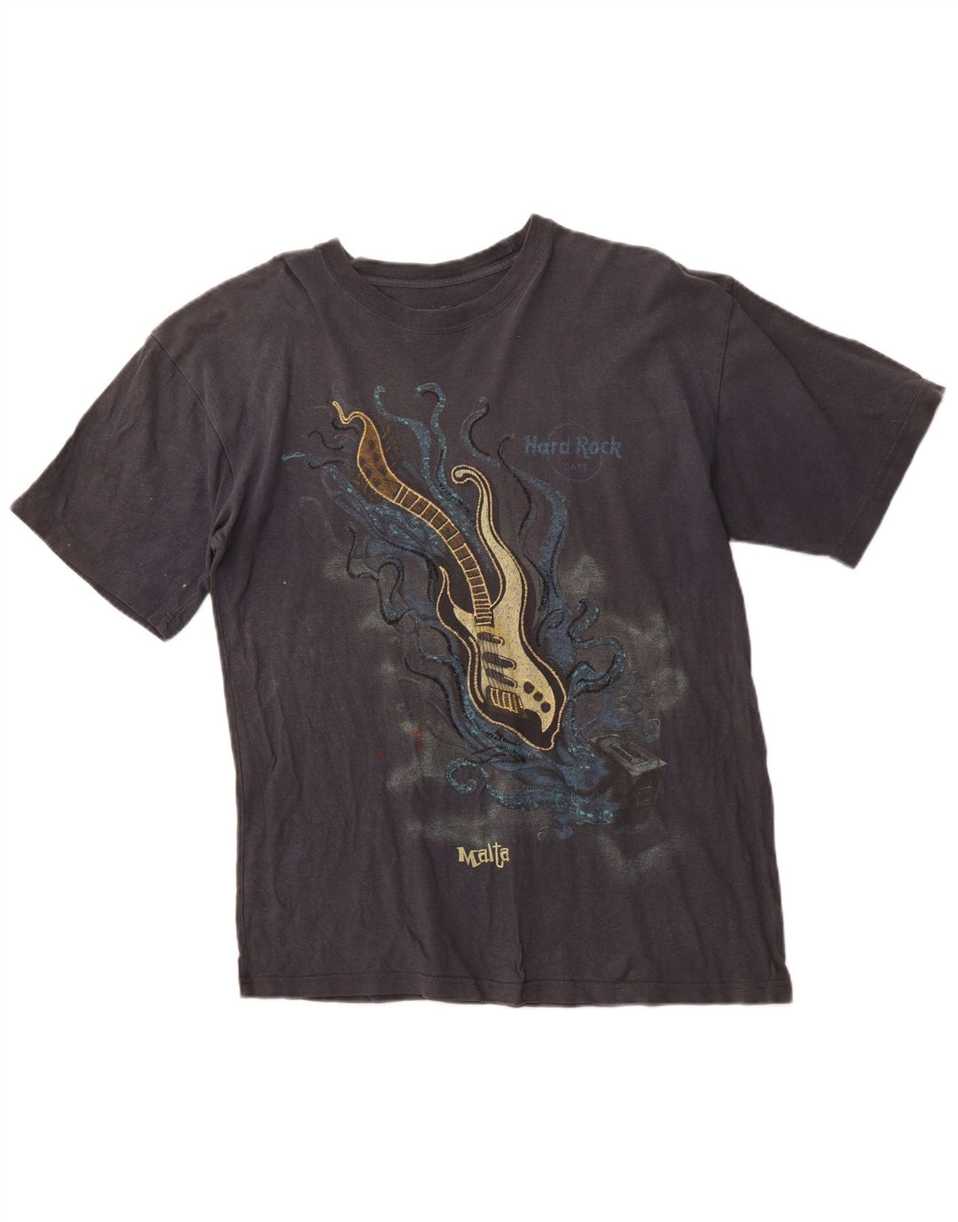 T-shirt męski HARD ROCK Malta z grafiką, średnioszary, bawełniany