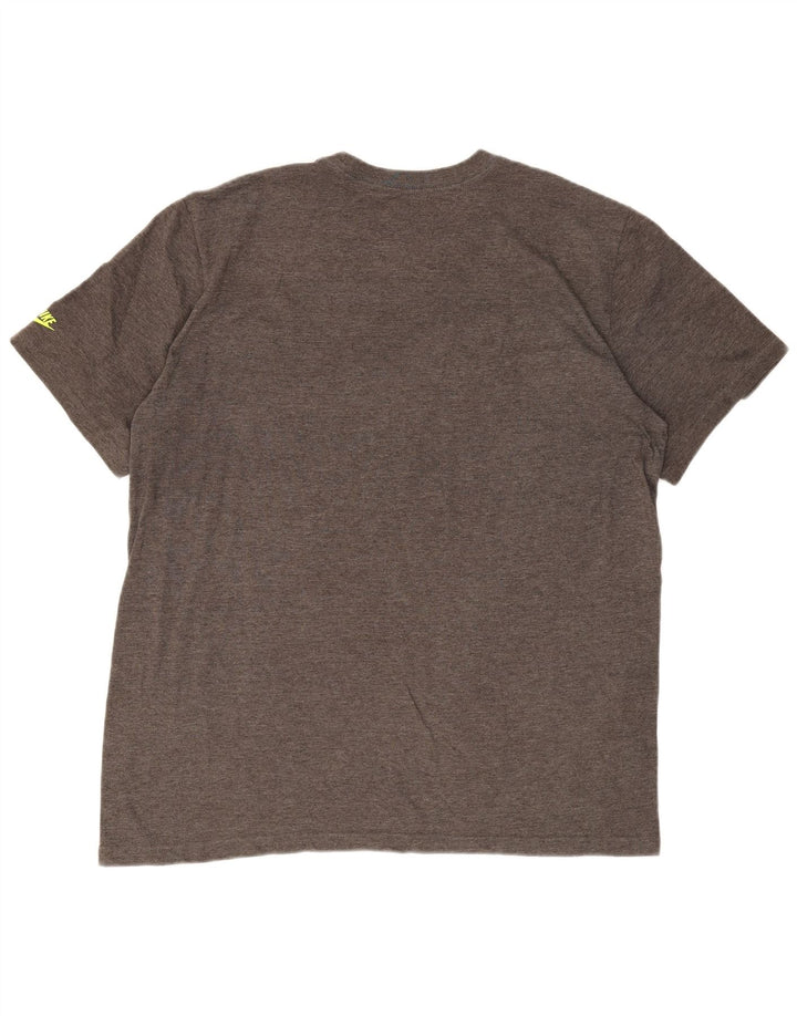 Męski T-shirt NIKE o regularnym kroju z grafiką, 2XL, szara bawełna