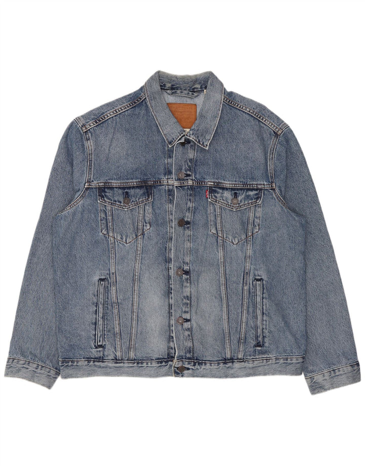 Męska kurtka dżinsowa Levi's UK 42 XL, niebieska, bawełniana