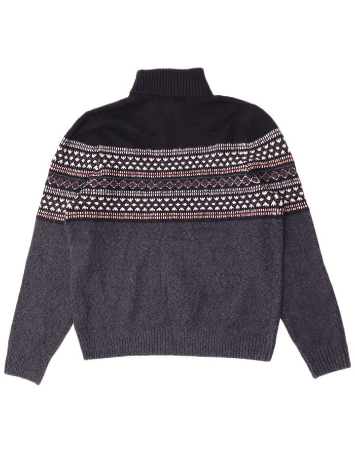 Marks & Spencer Męski sweter z golfem XL, granatowy, geometryczny