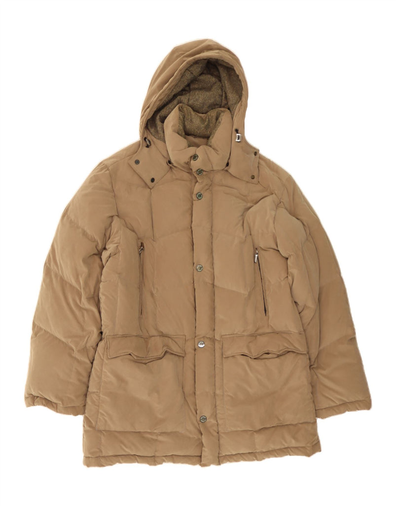 PAL ZILERI Mens Hooded Padded Coat UK 42 XL Beige Vintage Pal Zileri and Second-Hand Pal Zileri from Messina Hembry 