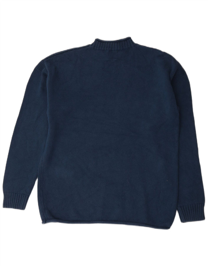 Zara Męski sweter z golfem, duży, granatowy, bawełniany