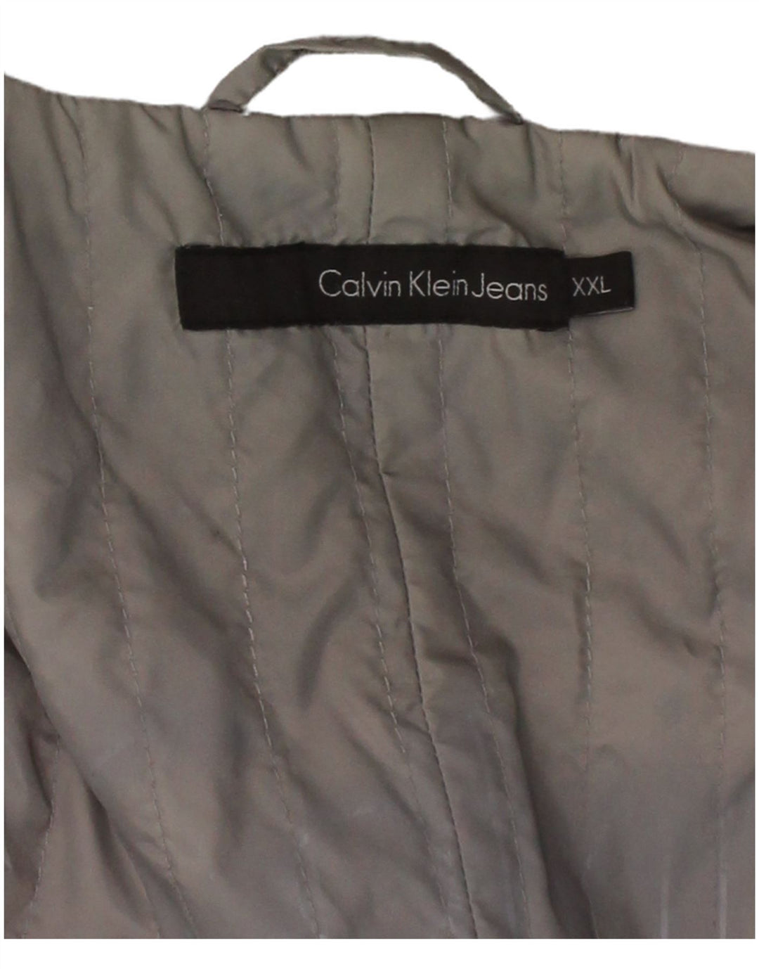 CALVIN KLEIN Mens Double Breasted Overcoat UK 44 2XL Grey