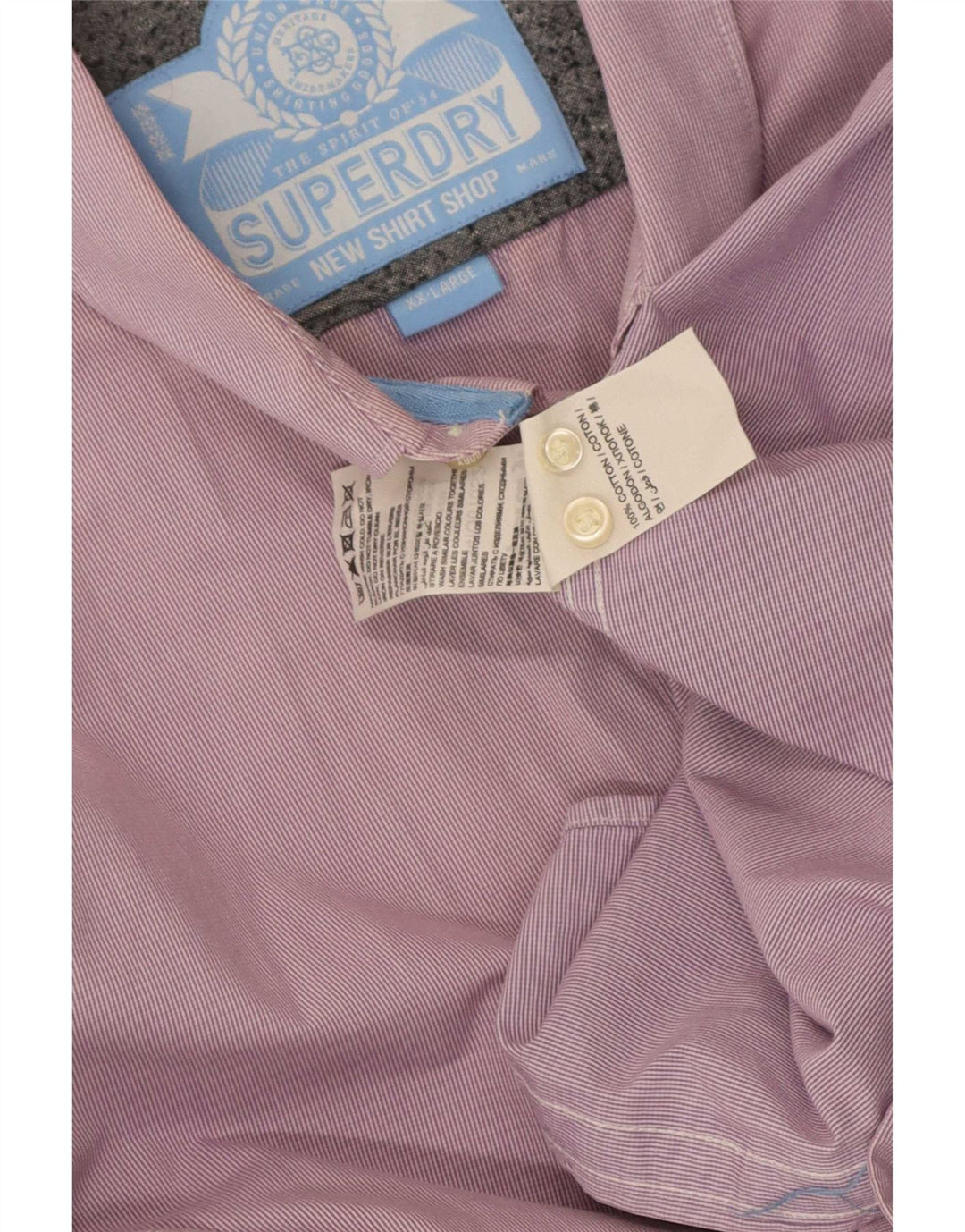 Koszula męska Superdry 2XL, różowa, bawełniana w prążki