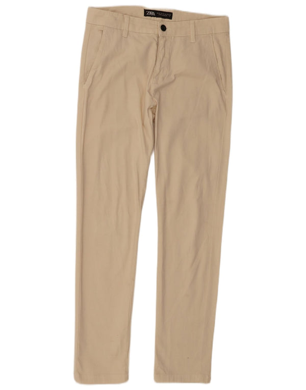 Męskie spodnie chino Zara EU 38 Small W30 L30 Beżowa bawełna
