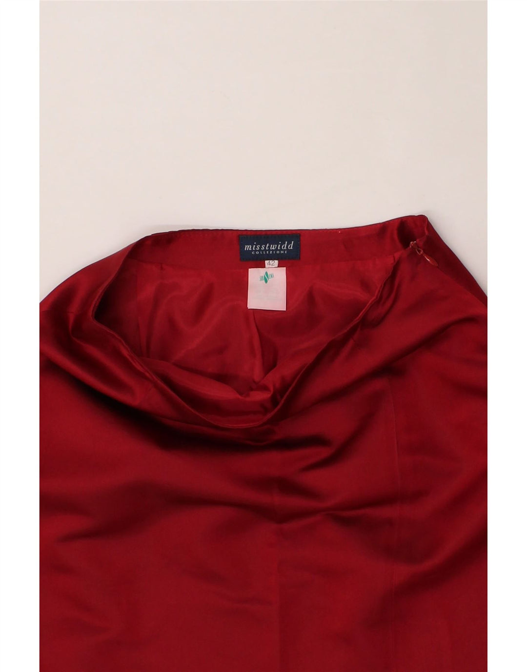 MISSTWIDD Womens High Waist Pencil Skirt IT 42 Medium W26 Red Acetate Vintage Misstwidd and Second-Hand Misstwidd from Messina Hembry 