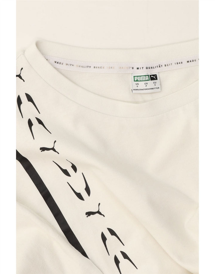 Damska koszulka Puma Crop Graphic Top UK 10 Small White
