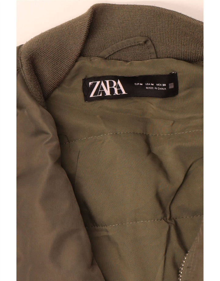 Kurtka damska Zara Crop Oversize Flight Aviator UK 14 Medium Khaki