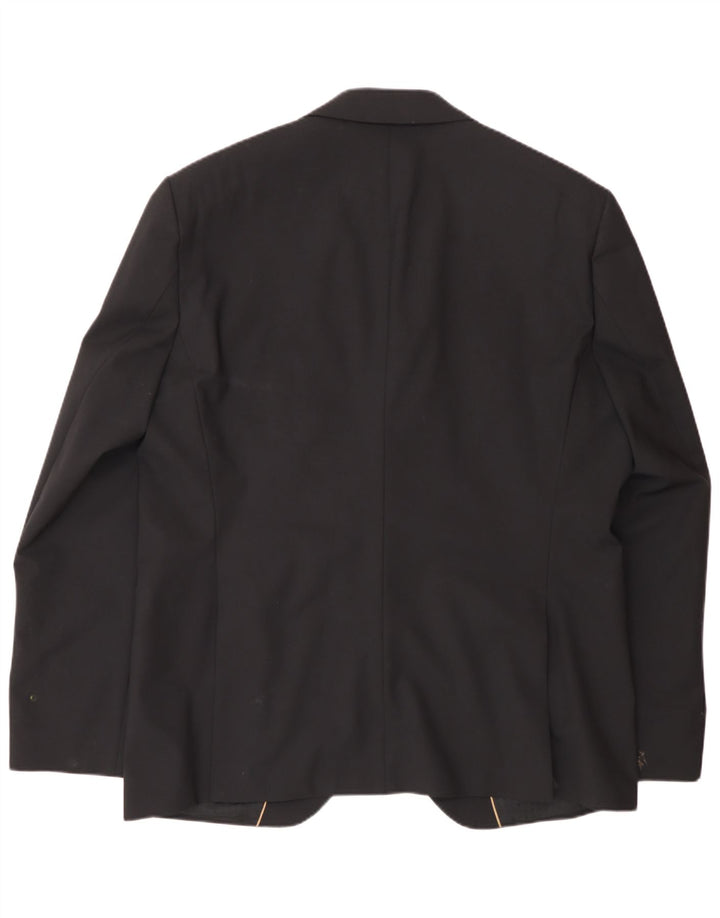 Męska marynarka zapinana na 2 guziki Hugo Boss EU 56 3XL Czarna wełna