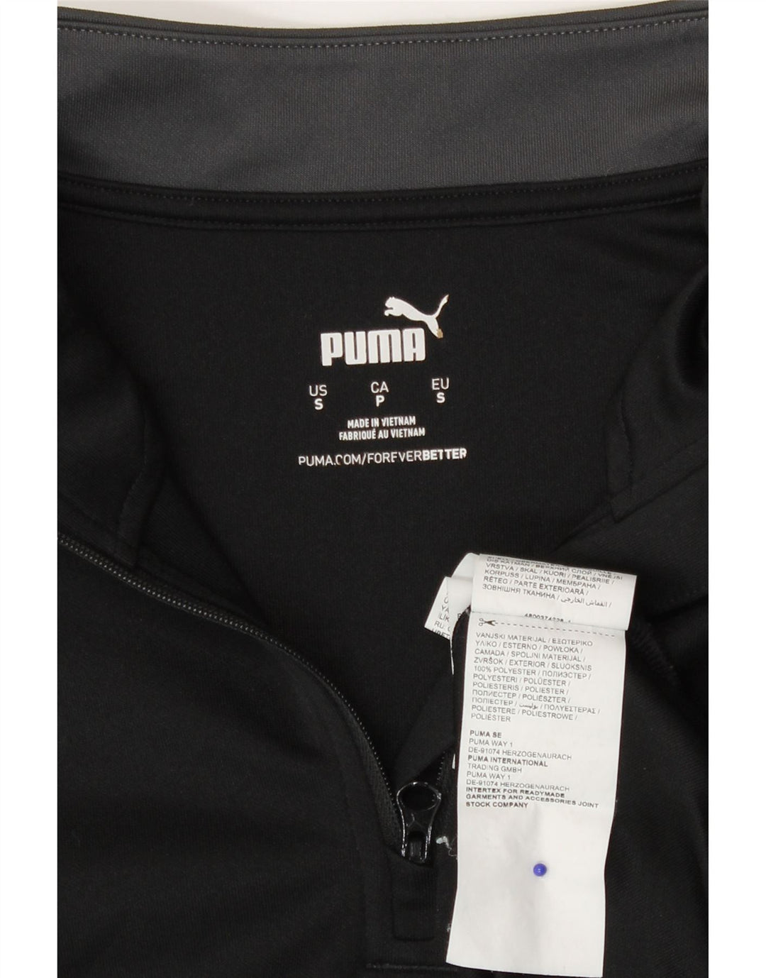 Męski dres Puma z zamkiem błyskawicznym i małym czarnym poliestrem w blokach kolorów