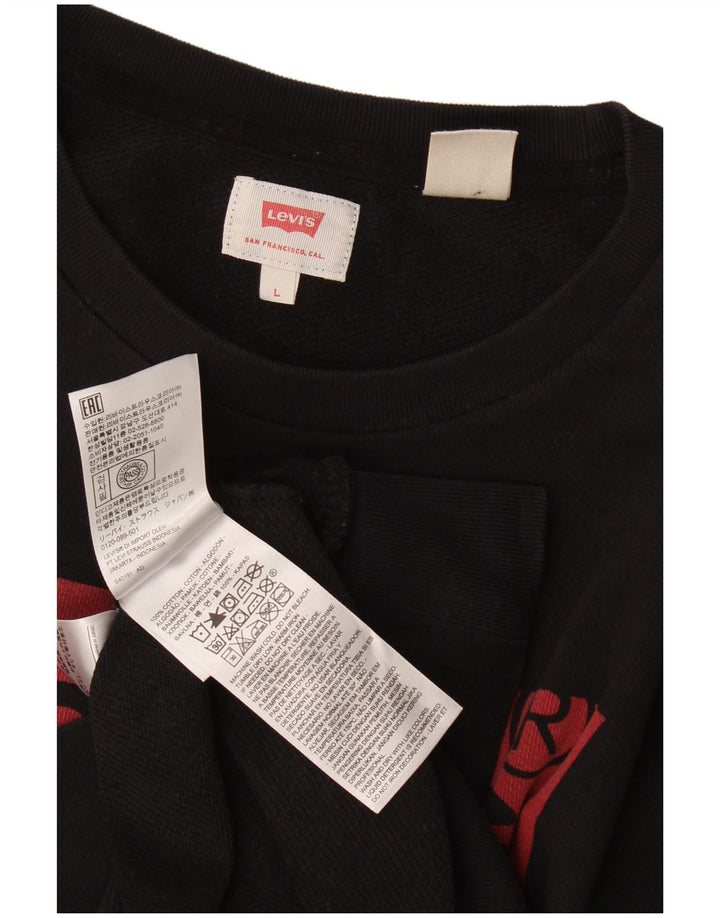 Męska bluza z grafiką Levi's, duża, czarna, bawełniana