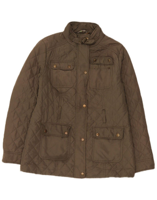 Marks & Spencer Damska pikowana kurtka UK 8, mała, z poliestru w kolorze khaki