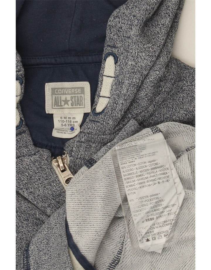 CONVERSE Chłopięcy sweter All Star z kapturem i zamkiem, 5-6 lat, bawełniany w niebieskie plamki