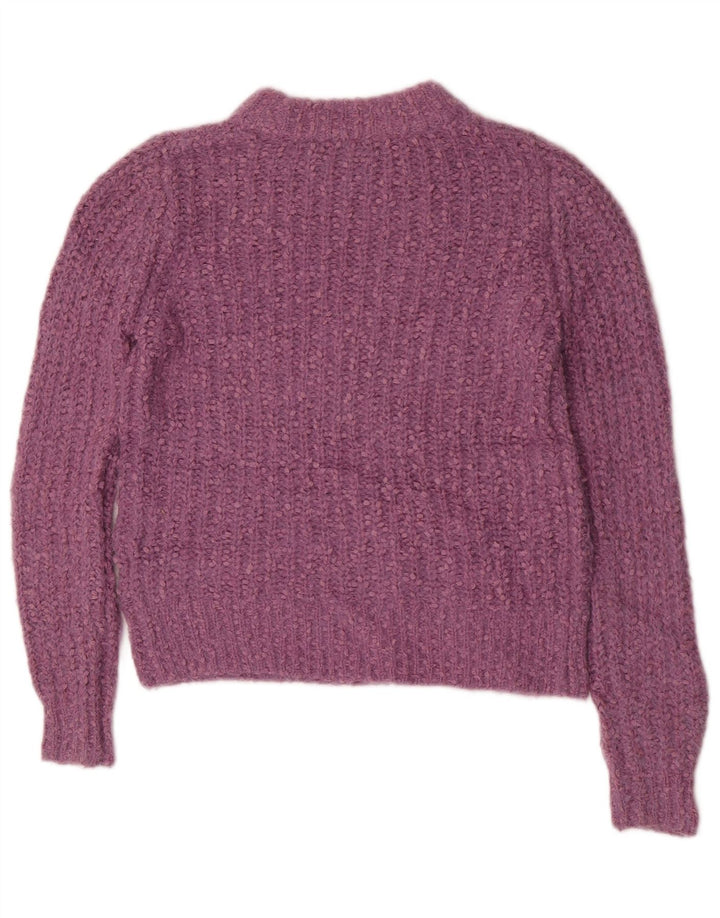 Marks & Spencer Damski sweter z dekoltem w łódkę, UK 8, mały, fioletowy poliester