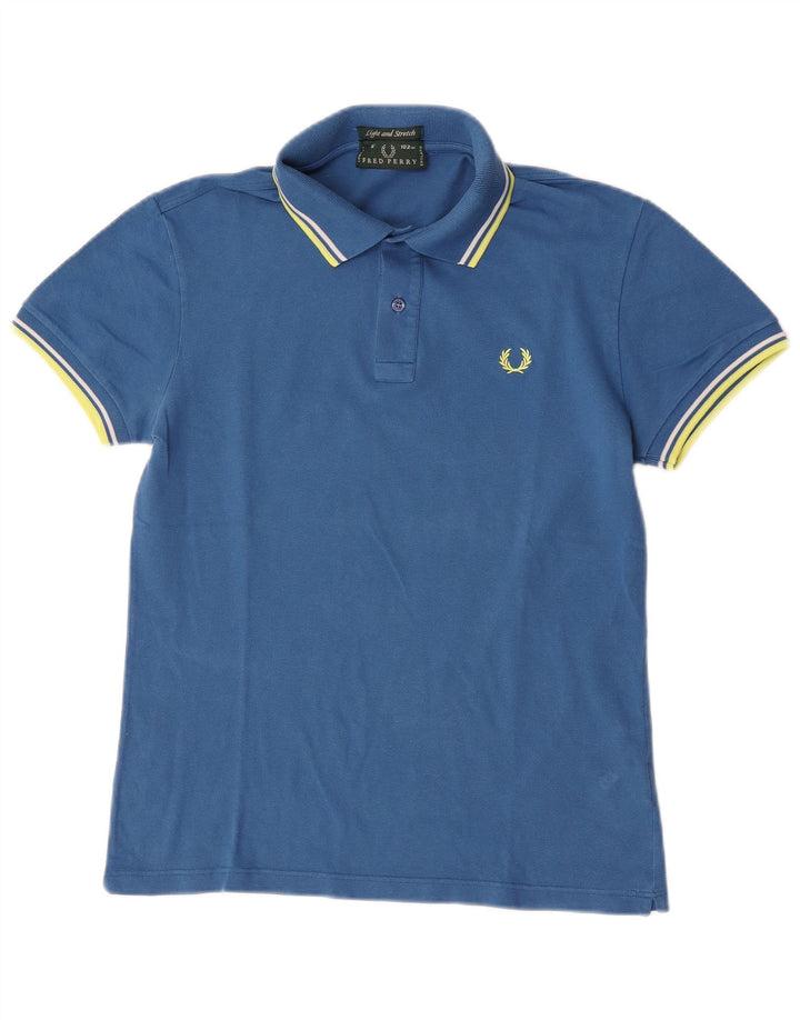 Męska koszulka polo Fred Perry, lekka i rozciągliwa, bawełniana w średnie niebieskie paski