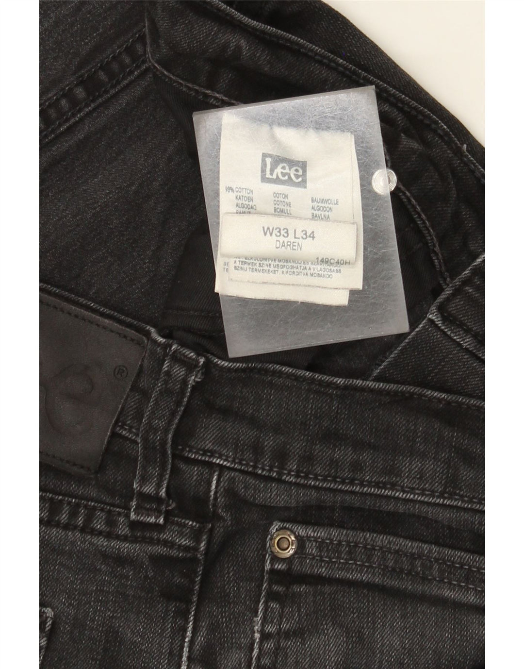 Męskie jeansy Lee Daren Straight W33 L29, czarne, bawełniane