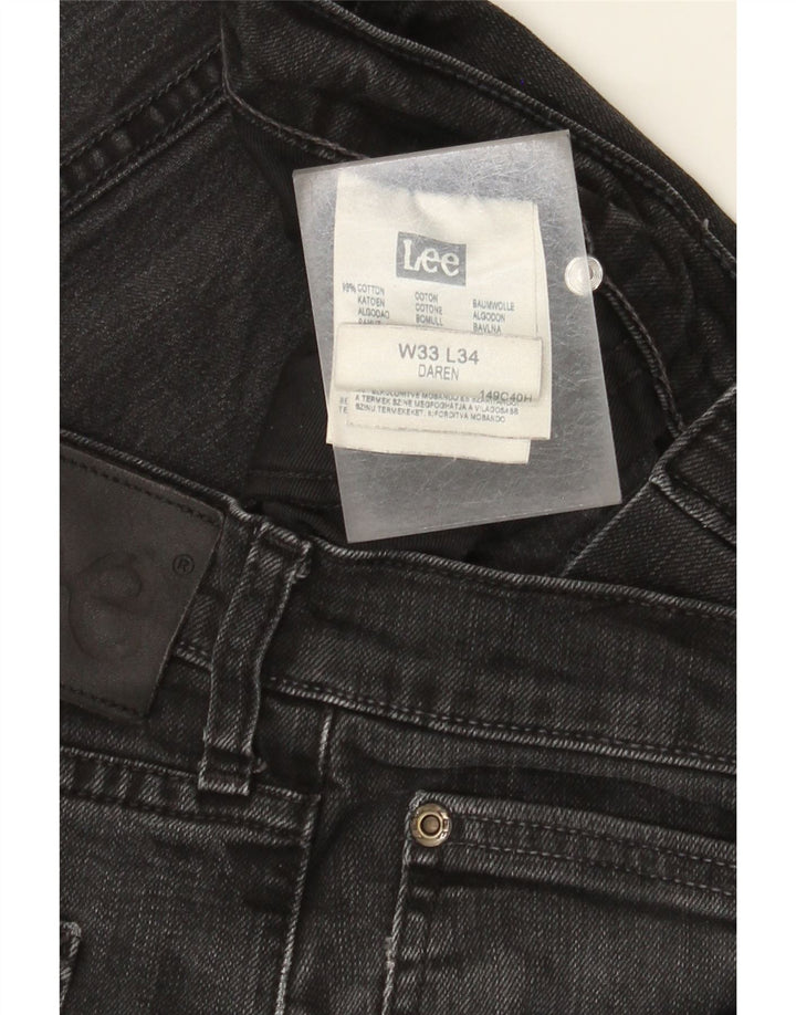 Męskie jeansy Lee Daren Straight W33 L29, czarne, bawełniane
