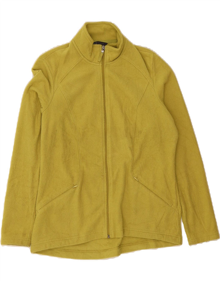 MARKS & SPENCER Womens Fleece Jacket UK 14 Large    Yellow Polyester Vintage Marks & Spencer and Second-Hand Marks & Spencer from Messina Hembry 