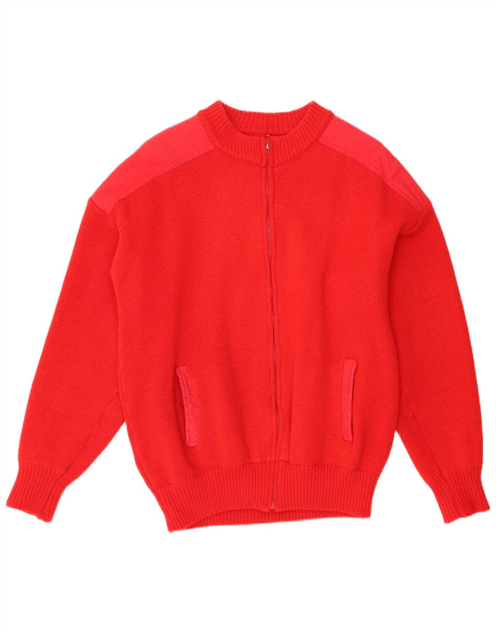 Sweter męski w stylu vintage, średni, czerwony, wełniany, retro