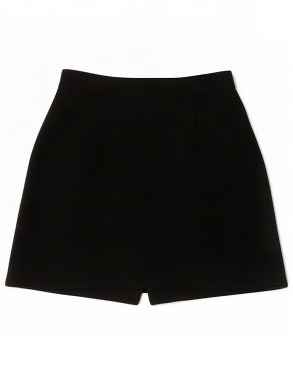 Vintage Womens High Waist Mini Skirt XS W24 Black
