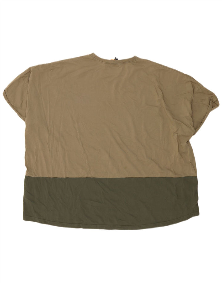 Damska koszulka oversize Ellesse z grafiką Top UK 12 Medium Khaki, blok kolorów