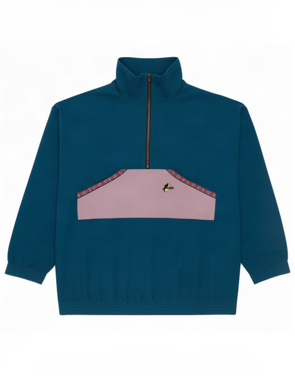 Terinda Mens Zip Neck Pullover Tracksuit Top XL Blue Colourblock