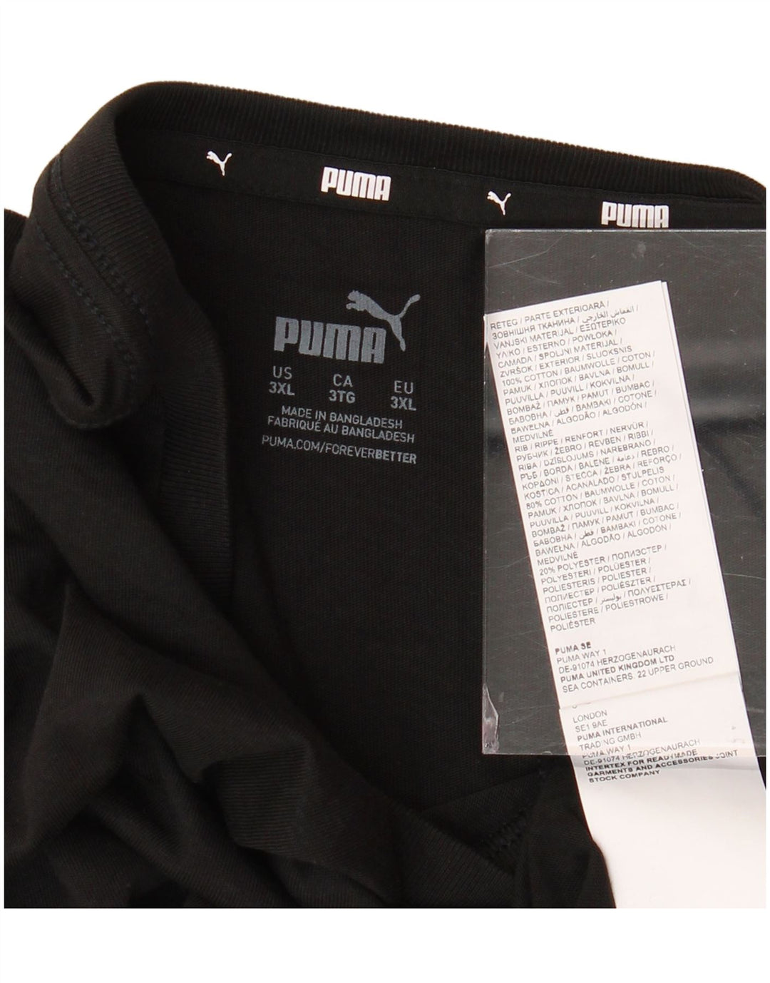 T-shirt męski PUMA Top 3XL, czarna bawełna