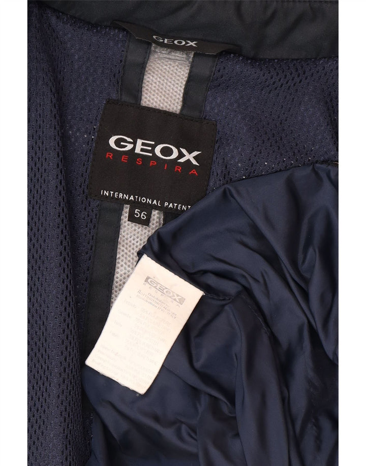 Męski ocieplany płaszcz Geox Respira IT 56 3XL Granatowy poliester