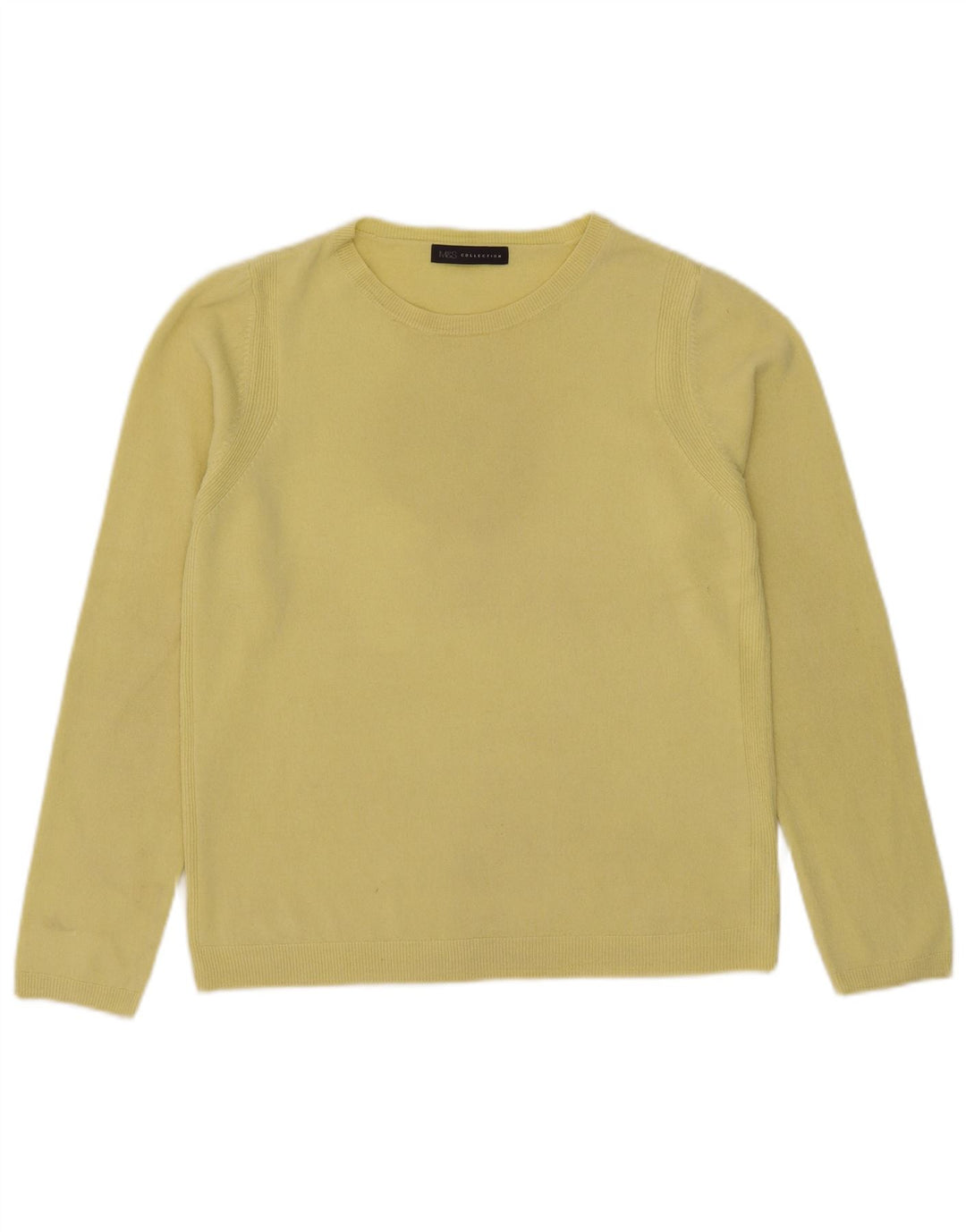 Sweter damski Marks & Spencer z okrągłym dekoltem, UK 12, średni żółty