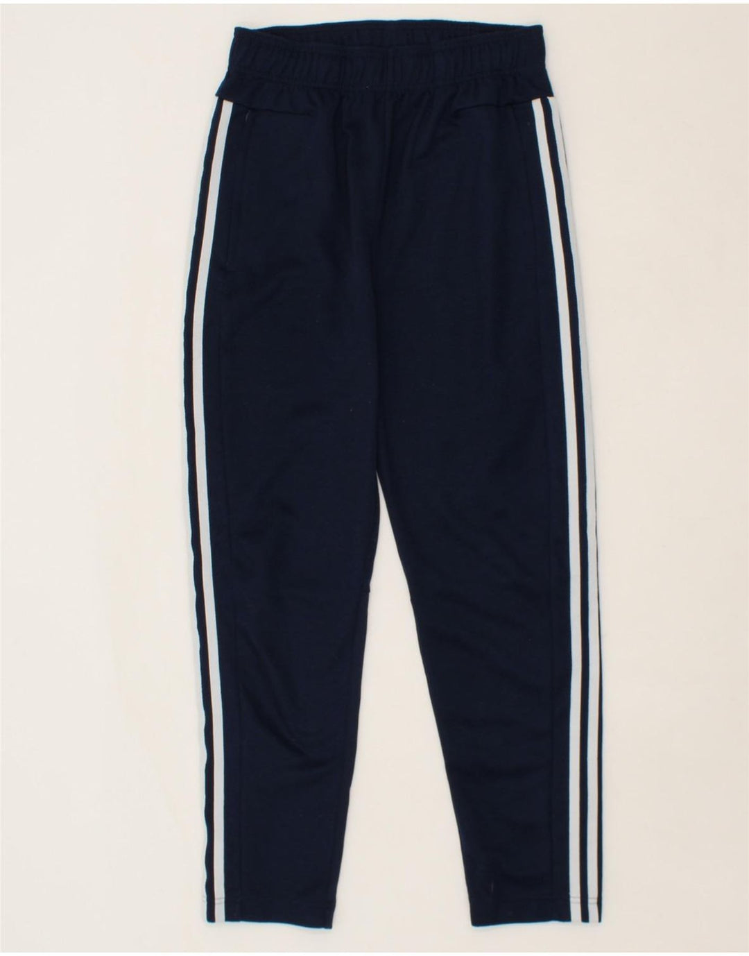 ADIDAS Boys Tracksuit Trousers 13-14 Years Navy Blue Polyester Vintage Adidas and Second-Hand Adidas from Messina Hembry 