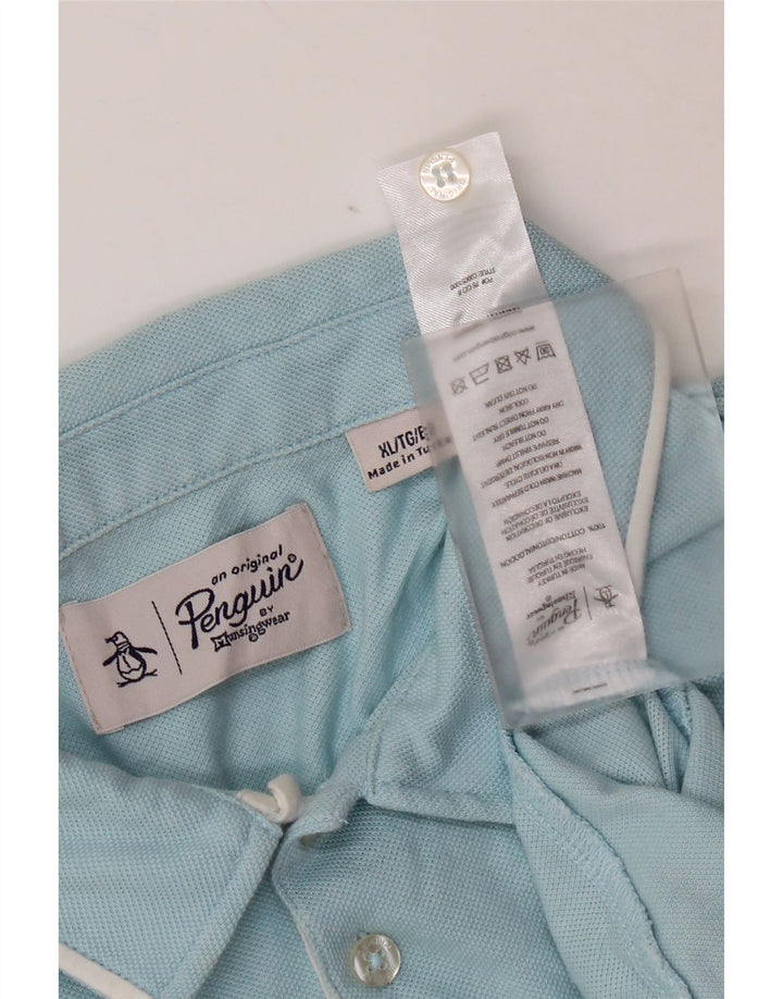 Męska koszulka polo Penguin XL, niebieska, bawełniana