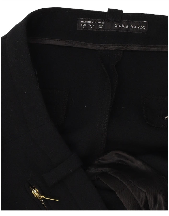 Damskie proste spodnie garniturowe ZARA, duże W30 L32, czarne