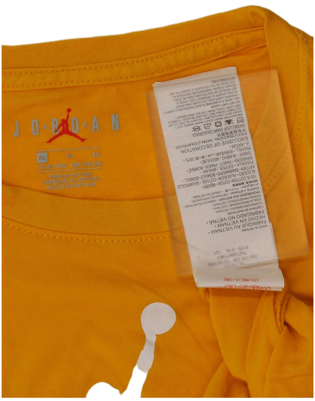 Chłopięcy T-shirt z grafiką JORDAN 13-14 lat XL, żółty, bawełniany