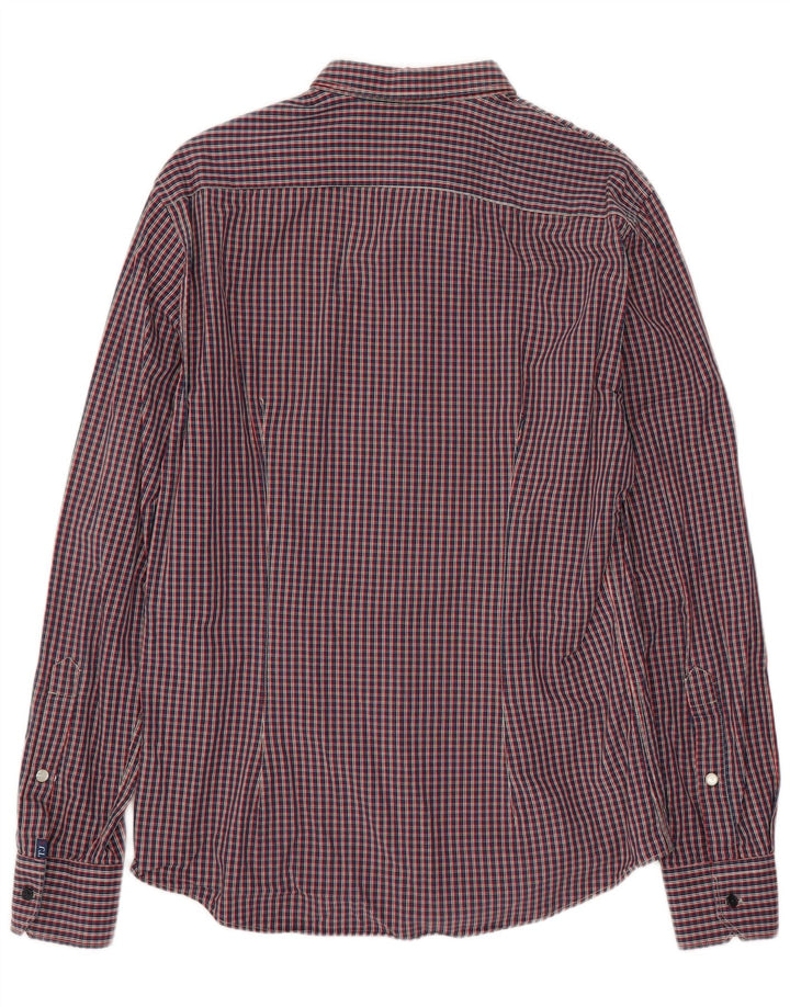 Męska koszula flanelowa Trussardi Jeans w średnią czerwoną kratkę