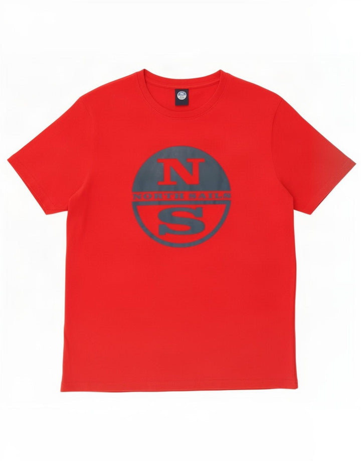 Męski T-shirt z grafiką North Sails, bawełniany, średni czerwony