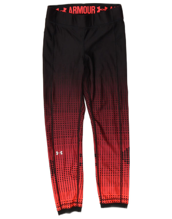 Damskie legginsy Under Armour Heat Gear UK 10, małe, czerwone, geometryczne, z poliestru