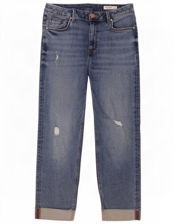 Marks & Spencer Damskie jeansy slim z wysokim stanem UK 14, duże, W32 L26, niebieskie