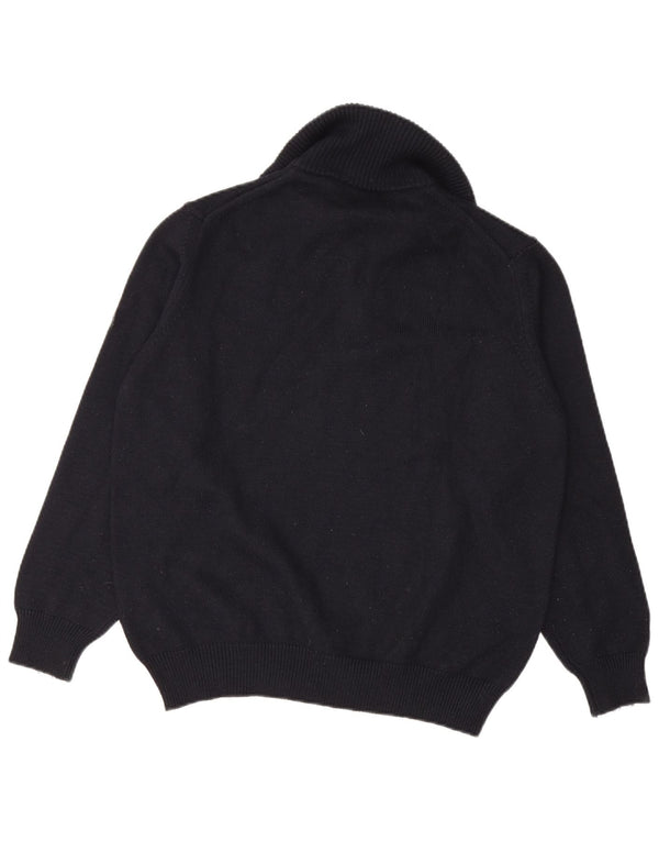 Męski sweter NAVIGARE z zamkiem błyskawicznym, średni granat, wełna merynosowa