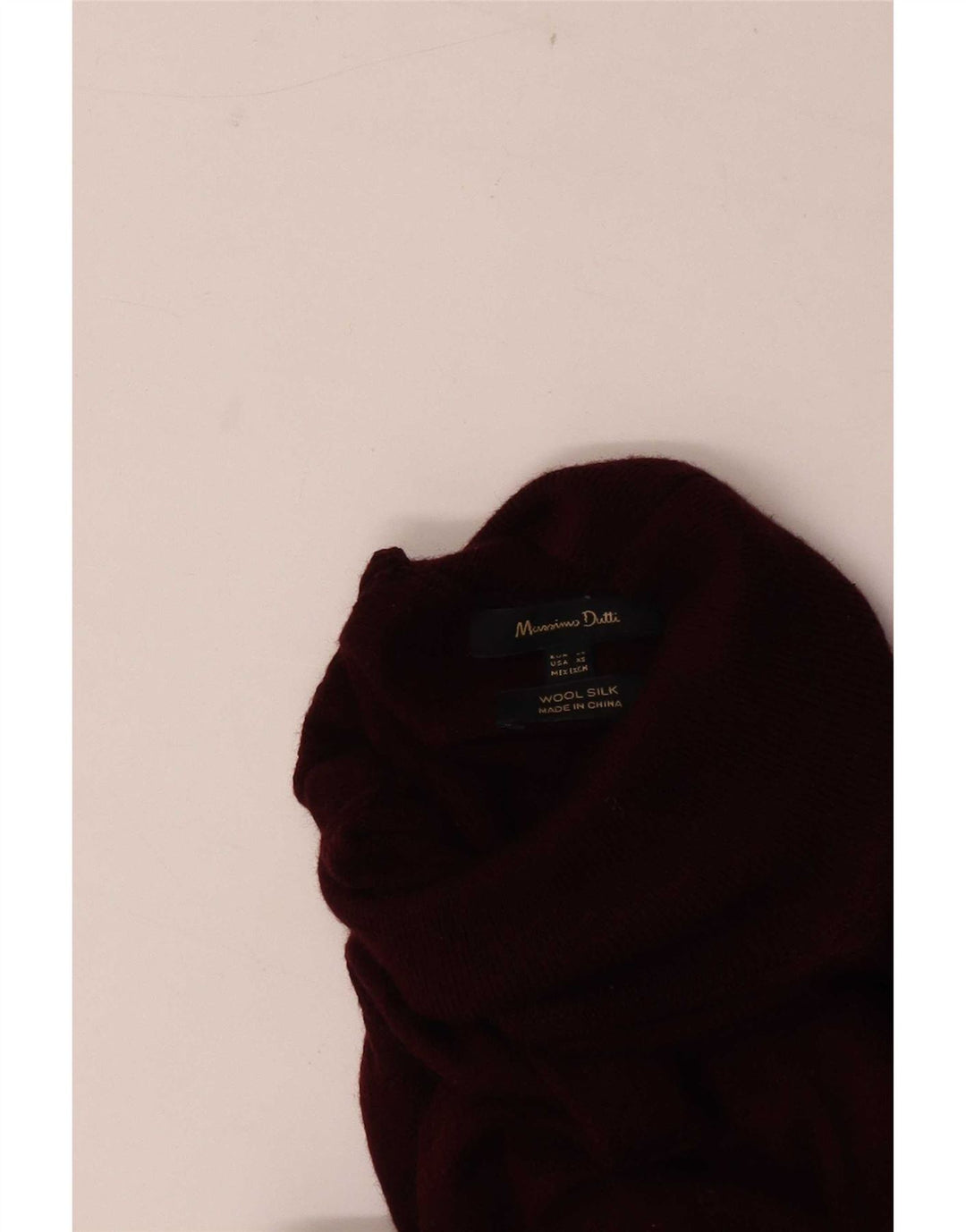 Męski sweter z golfem Massimo Dutti XS, bordowa wełna