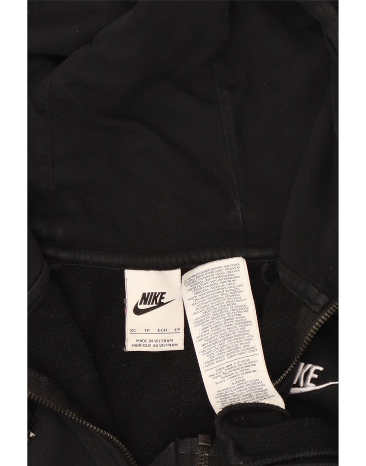 Damski sweter oversize z kapturem i zamkiem NIKE UK 6 XS, czarny, bawełniany
