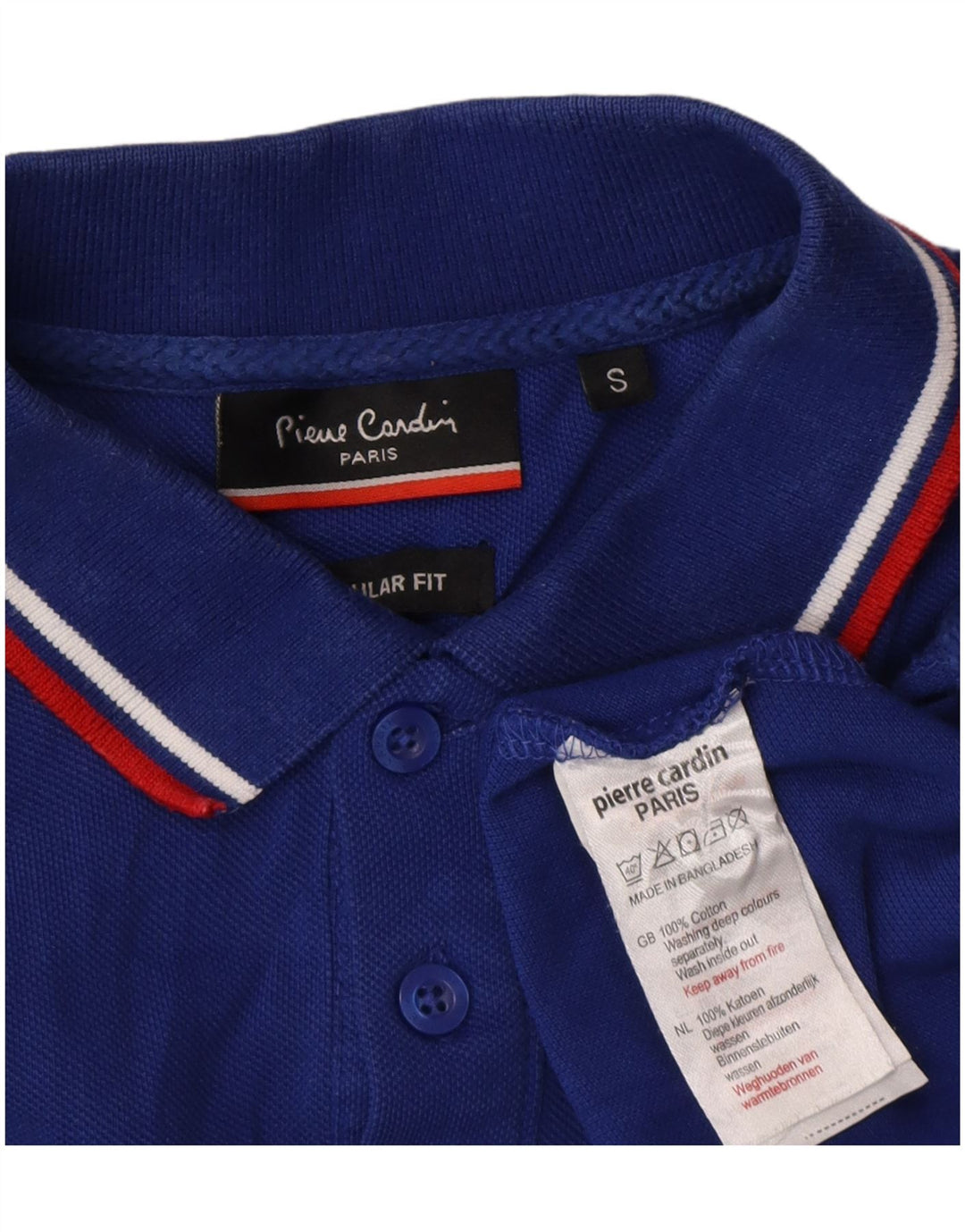 Męska koszulka polo Pierre Cardin o regularnym kroju, mała, niebieska, bawełniana