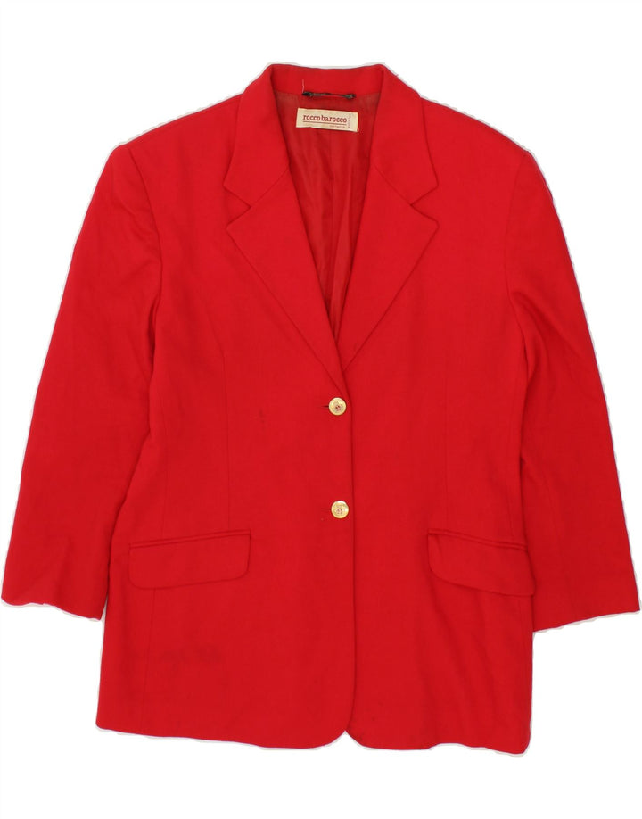 ROCCOBAROCCO Womens 2 Button Blazer Jacket UK 12 Medium Red Vintage Roccobarocco and Second-Hand Roccobarocco from Messina Hembry 